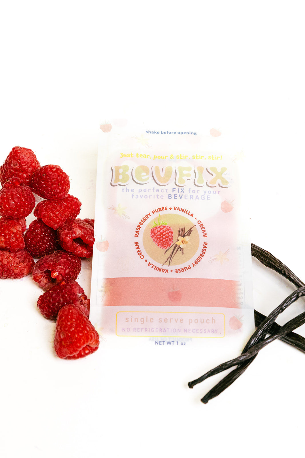 Raspberry Puree + Vanilla + Cream