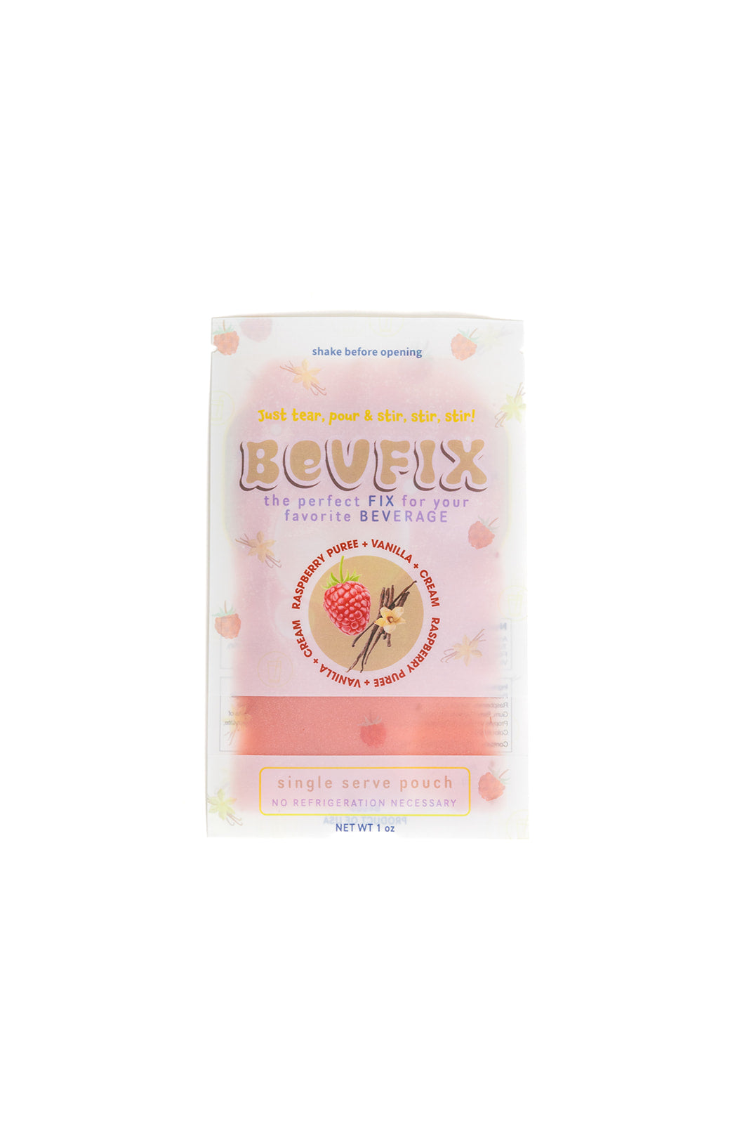 Tear Pouch Raspberry Puree + Vanilla + Cream
