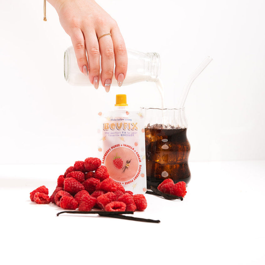 Raspberry Puree + Vanilla + Cream